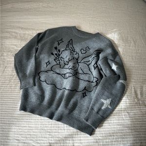 Cherub Gray Sweater with Sparkle Sleeves